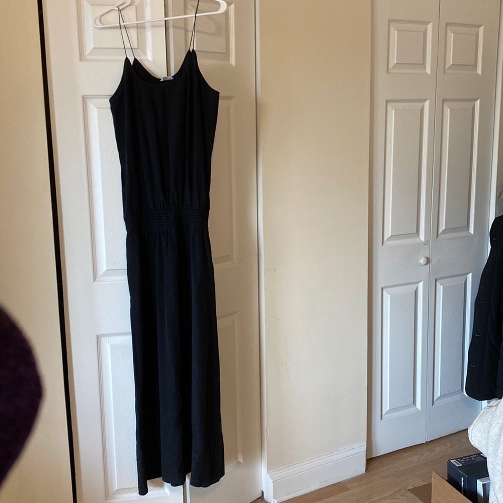 Black long, XL dress! Soft silky fabric texture